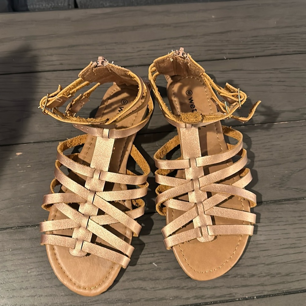 Rose Gold Gladiator Sandals